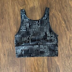 lululemon athletica Black Graphic Logo Tank Top